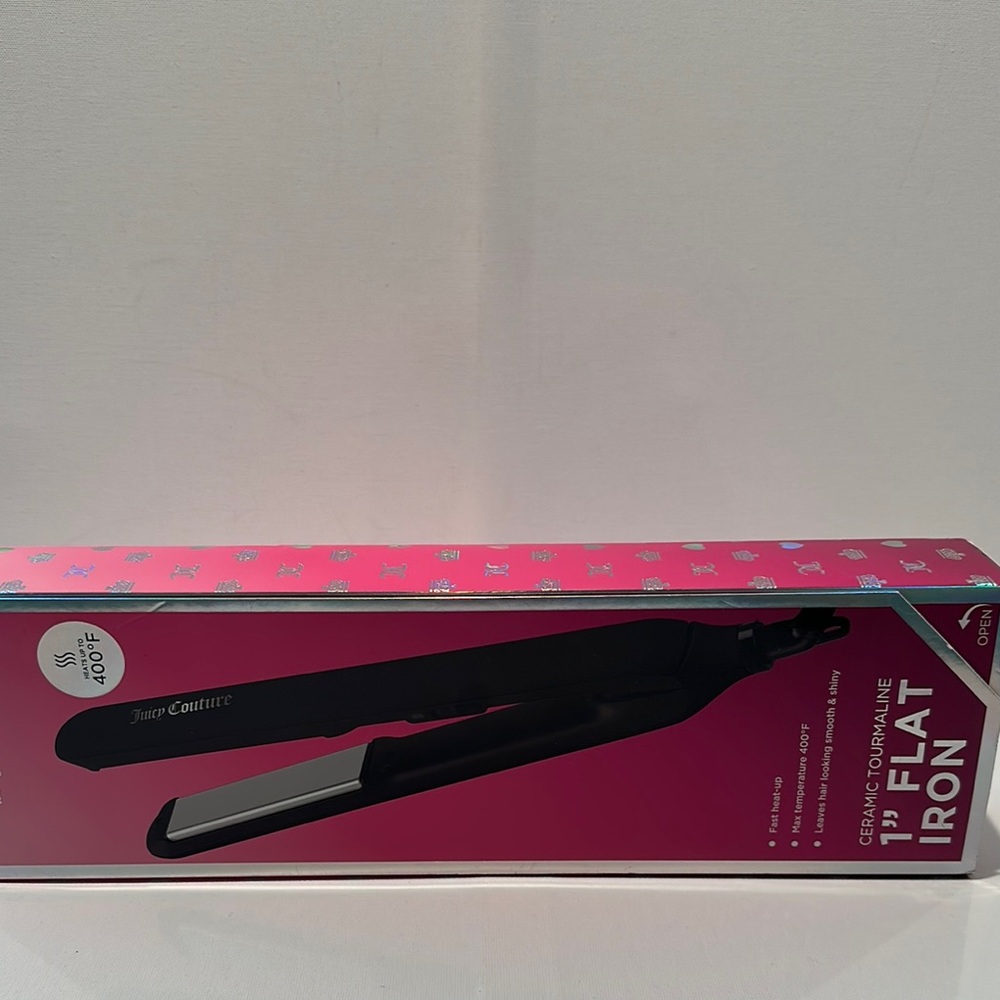 Juicy Couture 1” Ceramic Tourmaline Plate Flat Iron that heats up to 400 degrees